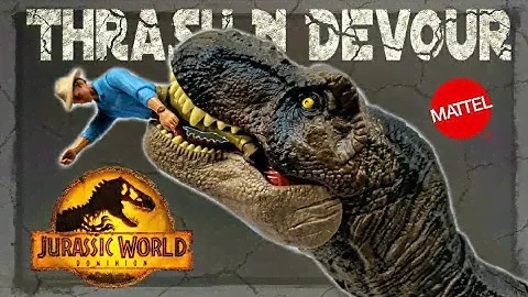 2022 Mattel Jurassic World Dominion Thrash N Devour Tyrannosaurus Rex Review!!!