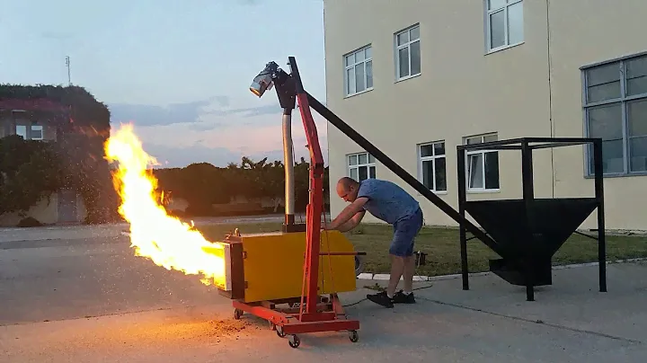 Испытание промышленной пеллетной горелки на 500 кВт