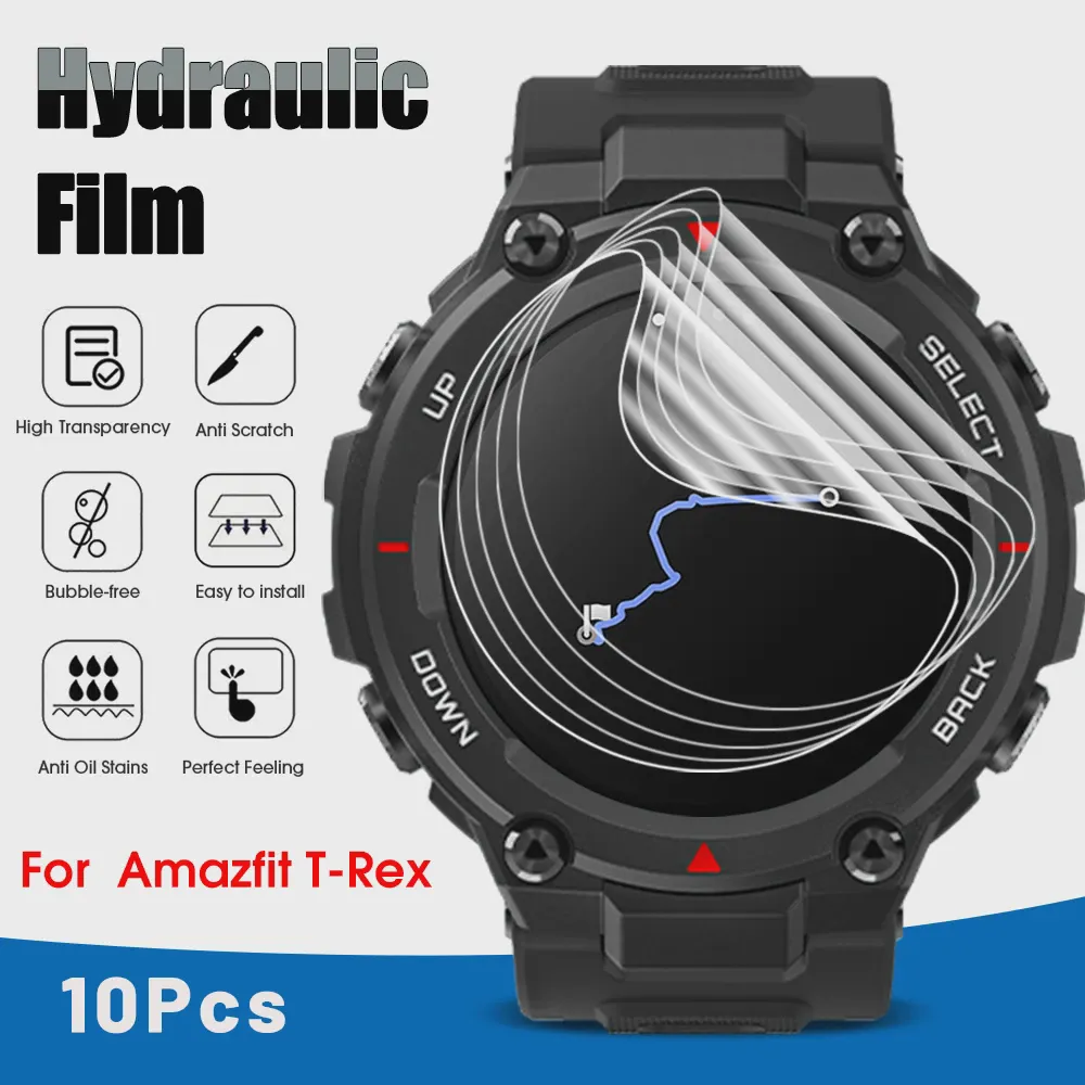 10 шт. Для Смарт-часов Amazfit T-Rex T Rex 2/Pro, Ультра Прозрачная Тонкая Защита от Царапин, мягкая Гидрогелевая пленка из ТПУ, Защитная пленка для экрана-Не стекло