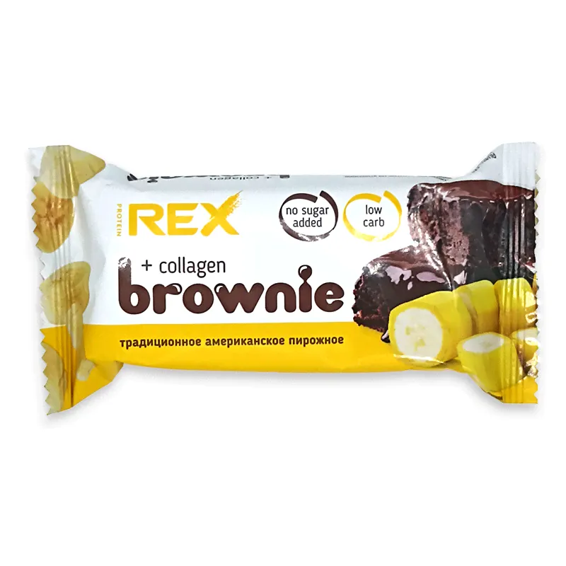 Пирожное протеиновое Protein Rex брауни Банан-0