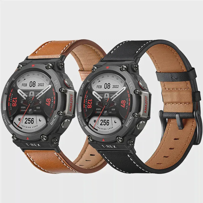 Кожаный ремешок для смарт-часов Amazfit T-Rex 2, ремешок для браслетов Amazfit T-Rex/T Rex Pro, сменный ремень