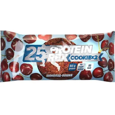 Печенье Protein Rex Cookie 25% протеиновое 50г шоколад-вишня-0