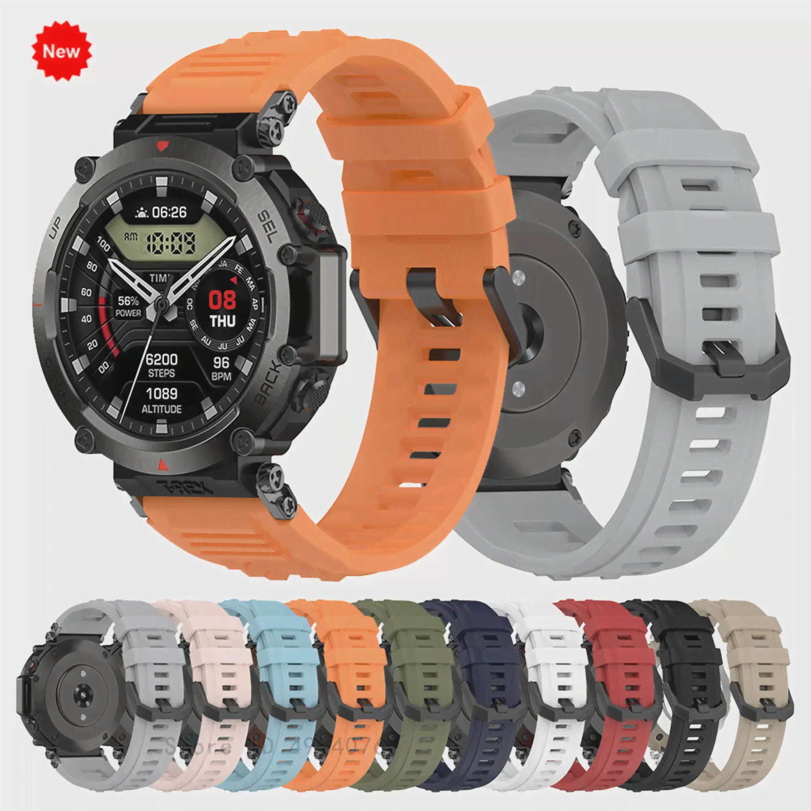 Силиконовый Ремешок для Смарт-часов Amazfit T-Rex Ultra, Спортивный Ремешок-Браслет для Huami Amazfit T-Rex Ultra, Сменный Ремешок Для Часов