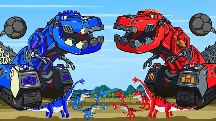 BRACHIOSAURUS vs T-REX, TRICERATOPS DINOSAURS, Excavator,Tractor, Truck: Who Is The King Of Monster?