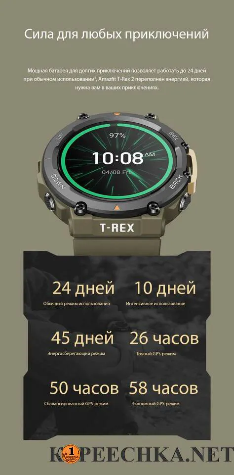 Смарт часы Amazfit T-REX 2 A2170 Desert Khaki-1