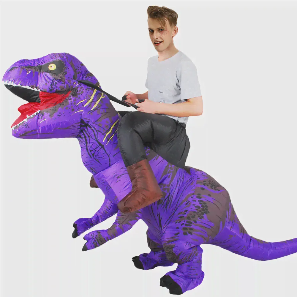 Взрослый надувной костюм динозавра T-rex, костюм для езды на Хэллоуин, рождественской вечеринке, маскарадный костюм-талисман, платье для косп... (art.: 3920c0ba961d1)-3