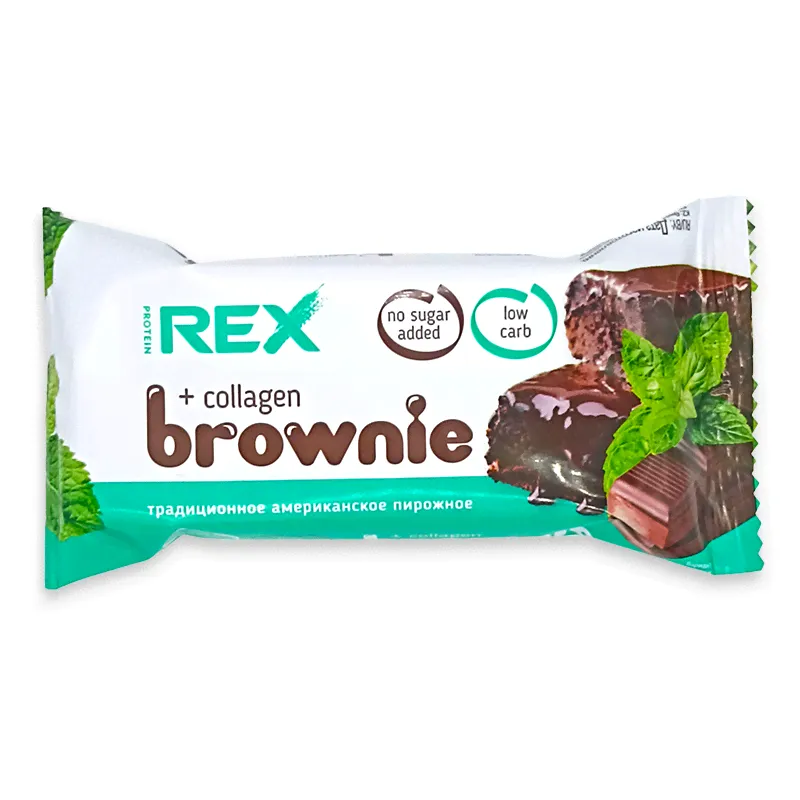 Пирожное протеиновое Protein Rex брауни Мята-0