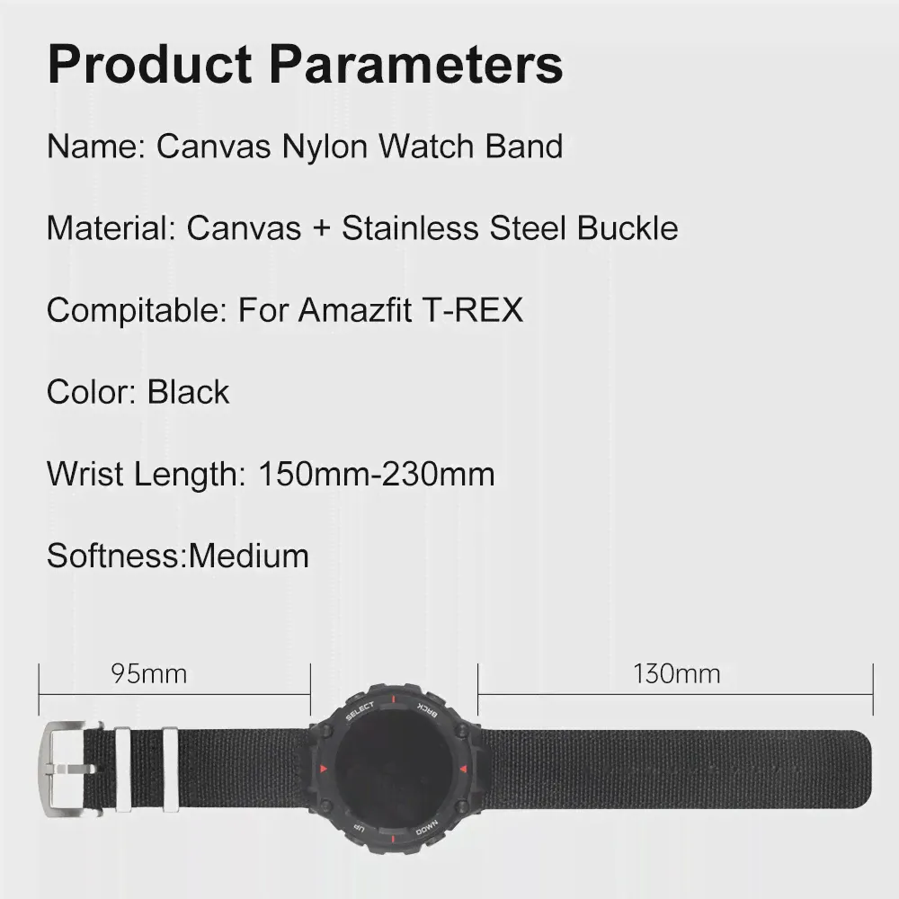 Ремешок нейлоновый для смарт-часов Amazfit T rex T-Rex, сменный Браслет для наручных часов, аксессуары (art.: 3a38af4de87)-3