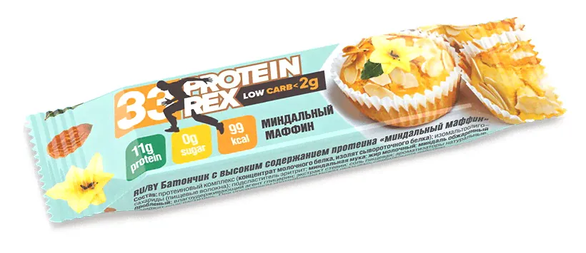 Протеиновый батончик Миндальный маффин | Protein Rex-0