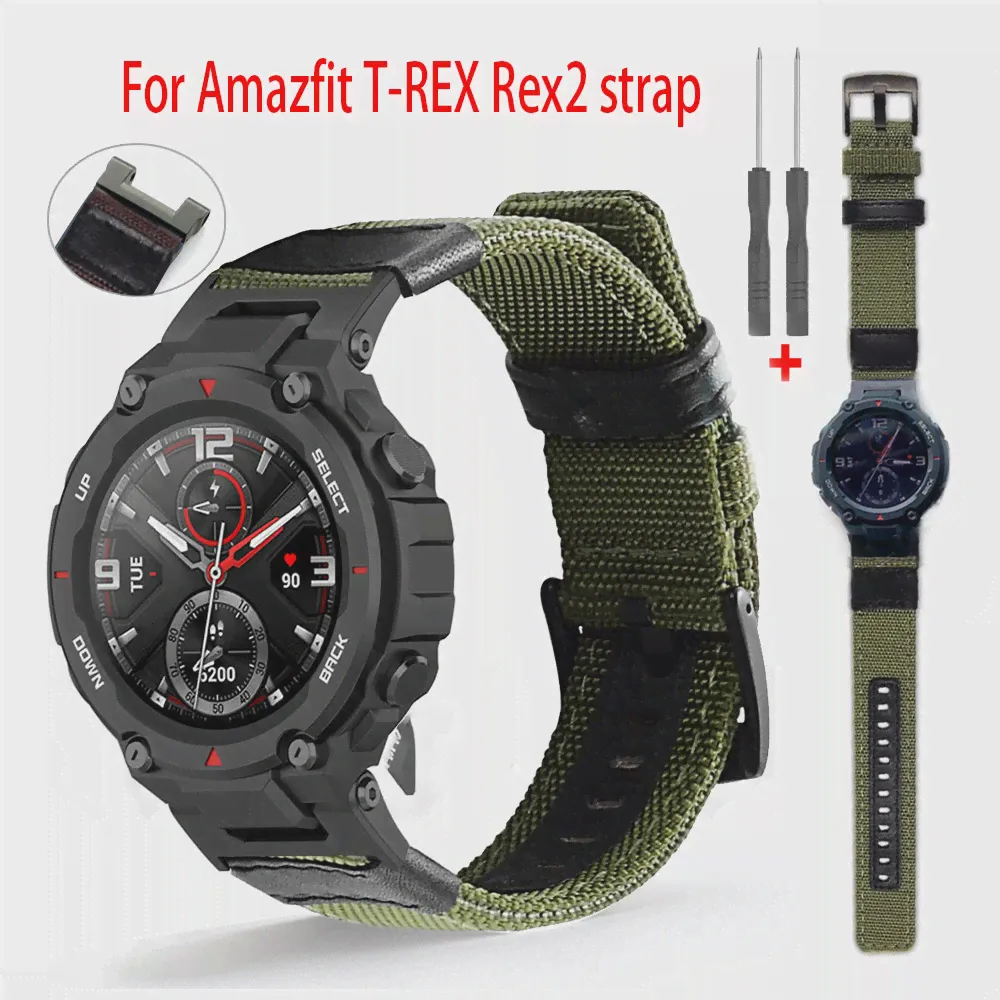 Новый нейлоновый сменный ремешок для смарт-часов Amazfit T-Rex Trex 2, брезентовый браслет, наручные ремни для Amazfit T-Rex Pro Correa-0