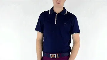 J Lindeberg Tour Tech TX Long Sleeved Polo Shirt Navy/Purple