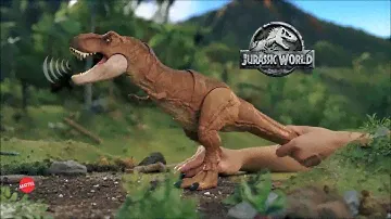 Jurassic World Thrash 'n Throw Tyrannosaurus Rex Figure- Smyths Toys