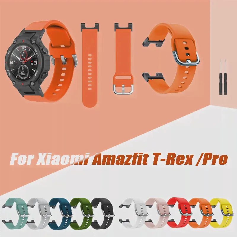Сменный Спортивный Ремешок Для Huami Amazfit T-Rex Регулируемый Ремешок Браслет для часов Amazfit T Rex 2/T-Rex Pro Силиконовый Ремешок