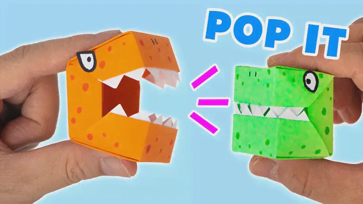 Оригами Динозавр Ти-рекс BOX POP IT, игрушка-непоседа оригами