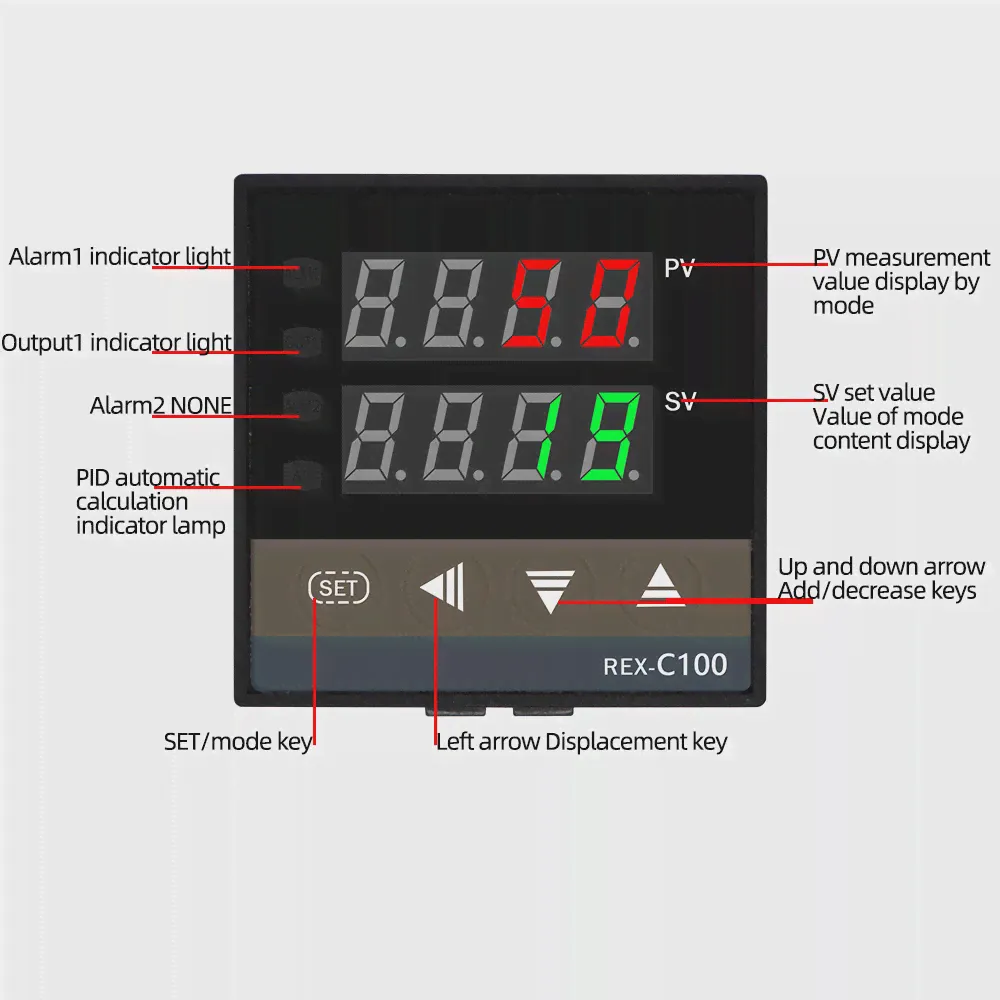 Регулятор температуры REX-C100, соответствует стандарту выходного напряжения 0-400 °C с термометром K-термопары, Скидка 40% (art.: 3a38f0e3784)-2