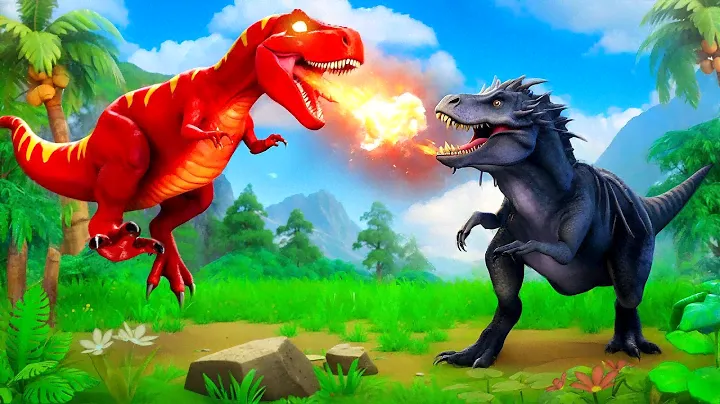 Dinosaur Fight | Red T Rex Vs Black T Rex - Dinosaurs Battle In Jurassic World