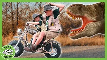 Is that the Mommy T-Rex?! Vehicles, Dinosaurs + MORE | T-Rex Ranch Dinosaur Videos for Kids