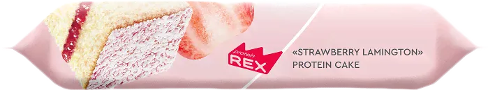 Пирожное Protein Rex протеиновое Ламингтон клубничный 50г-2