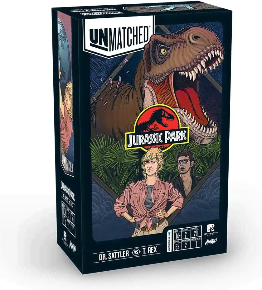 Настольная игра Unmatched: Jurassic Park. Dr. Sattler vs T. Rex
