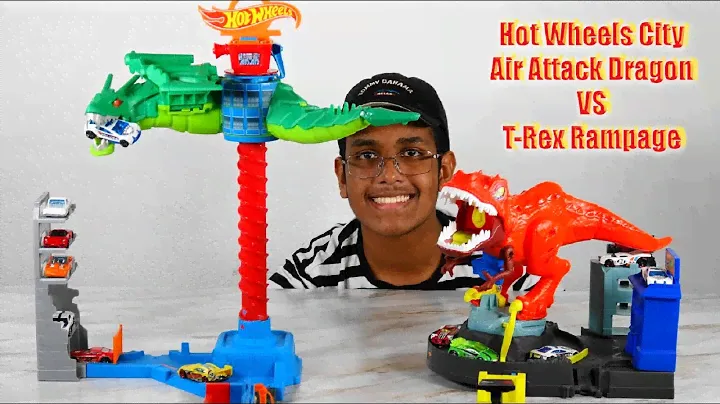 Hot Wheels City Air Attack Dragon VS T Rex Rampage