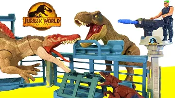 🦖 JURASSIC WORLD DOMINION Dinosaur Figure Opening 🦕 Playset + T-REX + Spinosaurus