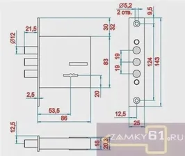 Замок врезной сувальдный ЗВ 1.5 ReX (3 ключа, 1.04.06) Эльбор