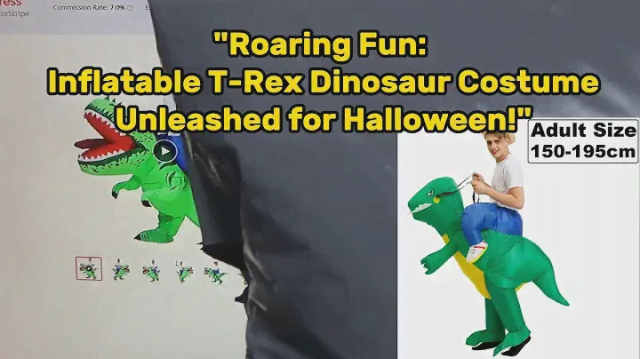 "Roaring Fun: Inflatable T-Rex Dinosaur Costume Unleashed for Halloween!"
