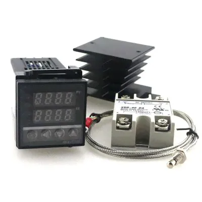Программируемый ПИД контроллер (ПИД регулятор) температуры REX-C100 + SSR 40 (380V 40A) терморегулятор rex-c100 комплект PID