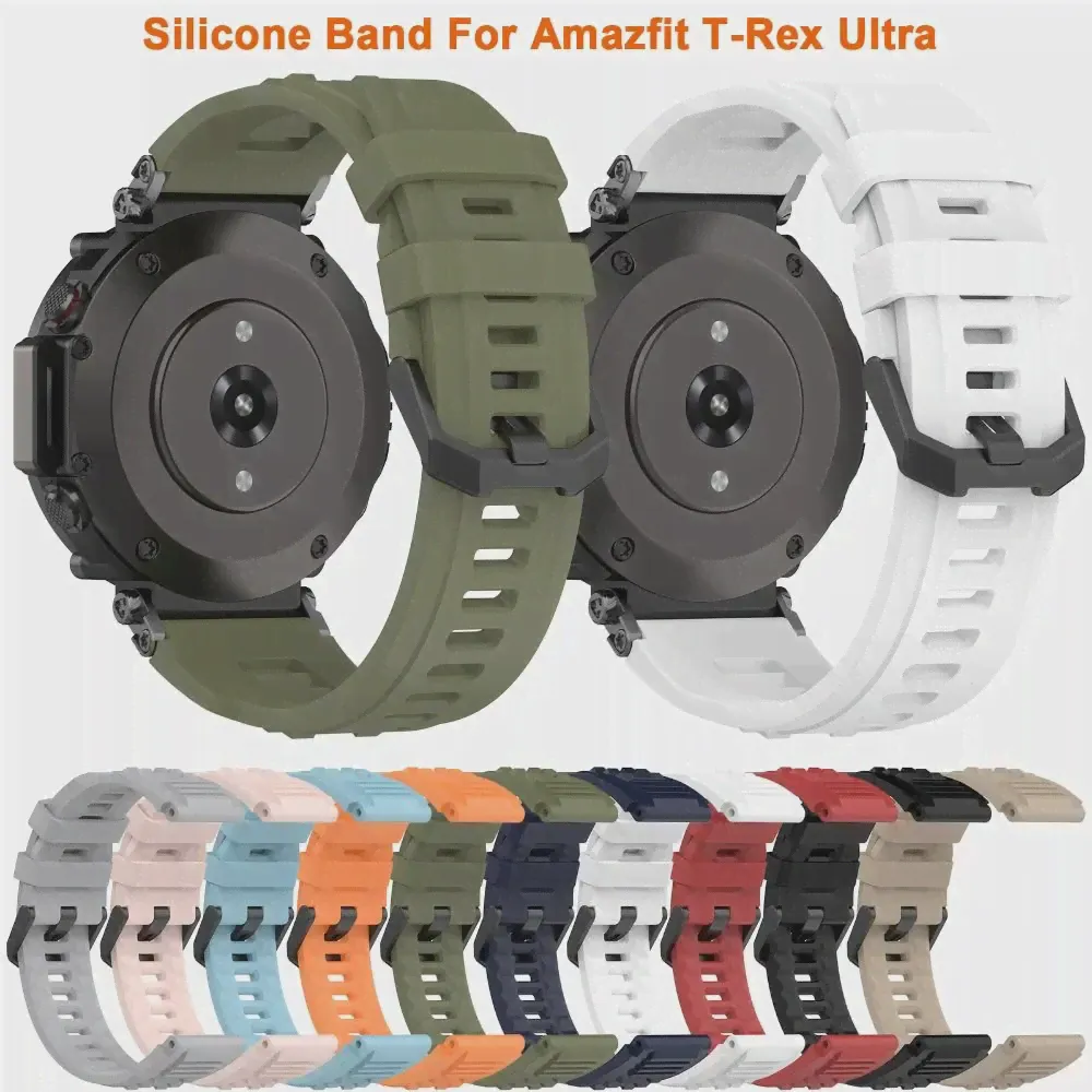 Силиконовый Ремешок Для Amazfit T-Rex Ultra Ремешок Для Часов Браслет Аксессуары Для Amazfit T-Rex Ultra Сменный Браслет