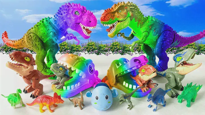 News 200 species of dinosaurs of the 20th Century World .Indominus Rex,T-Rex Seven Rainbow Colors