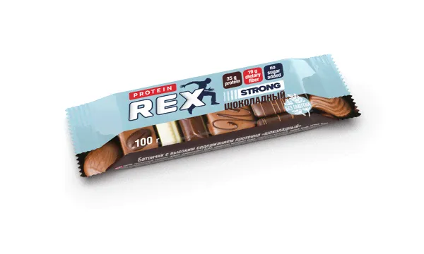 Батончик 100гр Protein REX STRONG Шоколадный 35% протеина*12