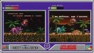 Radical Rex |Sega Genesis Vs Super Nintendo|comparison|side by side