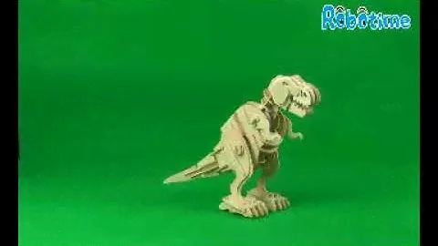 Деревянный 3D конструктор c звуковым контролем движения "Т-Рекс" (3D Puzzle Robotic Walking "T-Rex")
