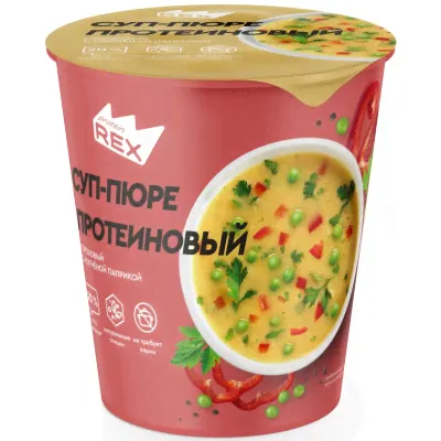 Суп-пюре протеиновый гороховый ProteinRex, 25 г, С копченой паприкой и гренками-0
