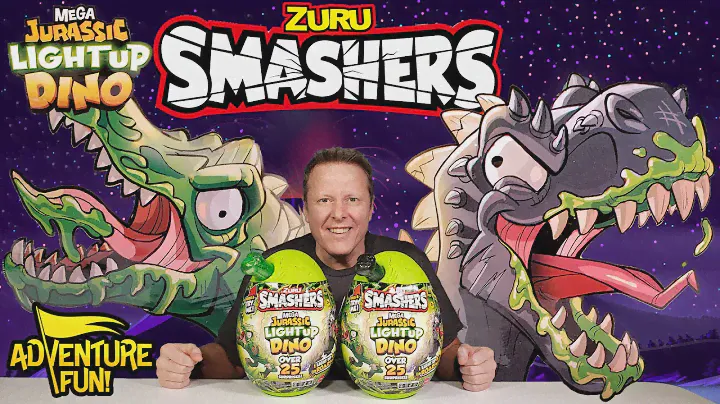 Zuru Smashers Mega Jurassic Light Up Dino 25 Surprises With T-Rex Dinosaur Adventure Fun Toy review!