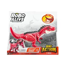 Фигурка динозавра Zuru Robo Alive: Dino Action T- Rex Красный Сочлененная