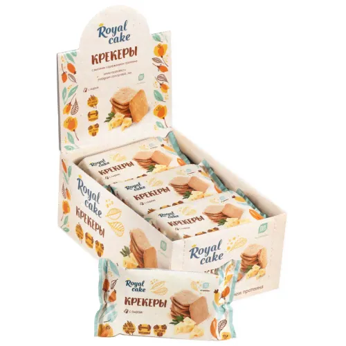PROTEIN REX Royal cake Крекеры 84г, Сыр-0