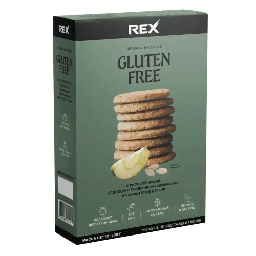 Протеиновое печенье без сахара, без глютена (200 г) Protein Rex-0