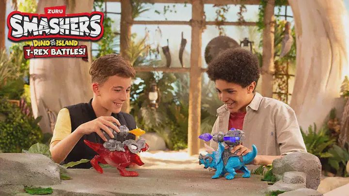 New Smashers Dino island T-Rex Battles with armoury and weapons that really fire. The battle is on!