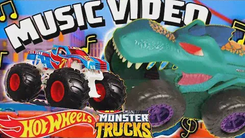 DO THE DINO CHOMP! 🎶 | But It's Hot Wheels Monster Trucks!