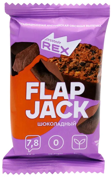 Печенье Protein Rex протеиновое Flap Jack овсяное с Шоколадом 60г-2