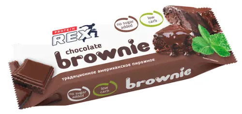 Brownie Пирожное протеиновое Брауни 50 г (Protein Rex)-0