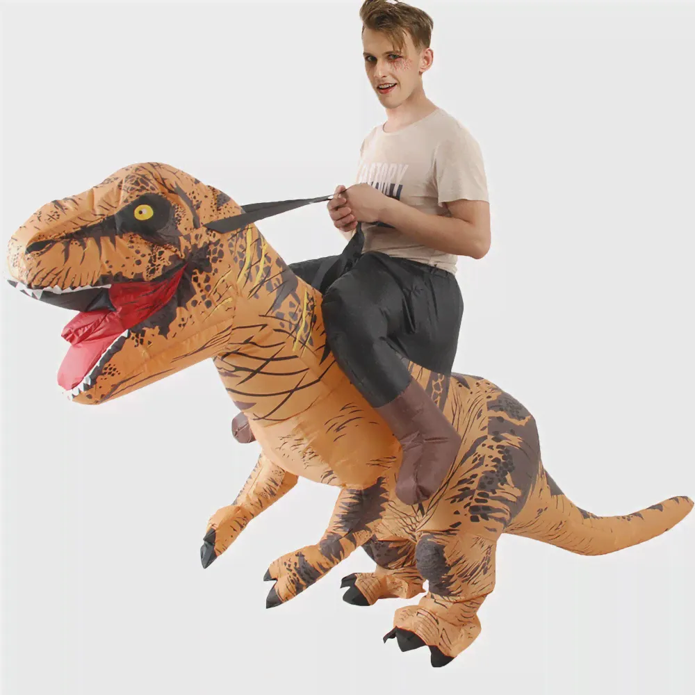 Взрослый надувной костюм динозавра T-rex, костюм для езды на Хэллоуин, рождественской вечеринке, маскарадный костюм-талисман, платье для косп... (art.: 3920c0ba961d1)-1