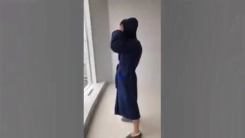 Махровый мужской халат с капюшоном