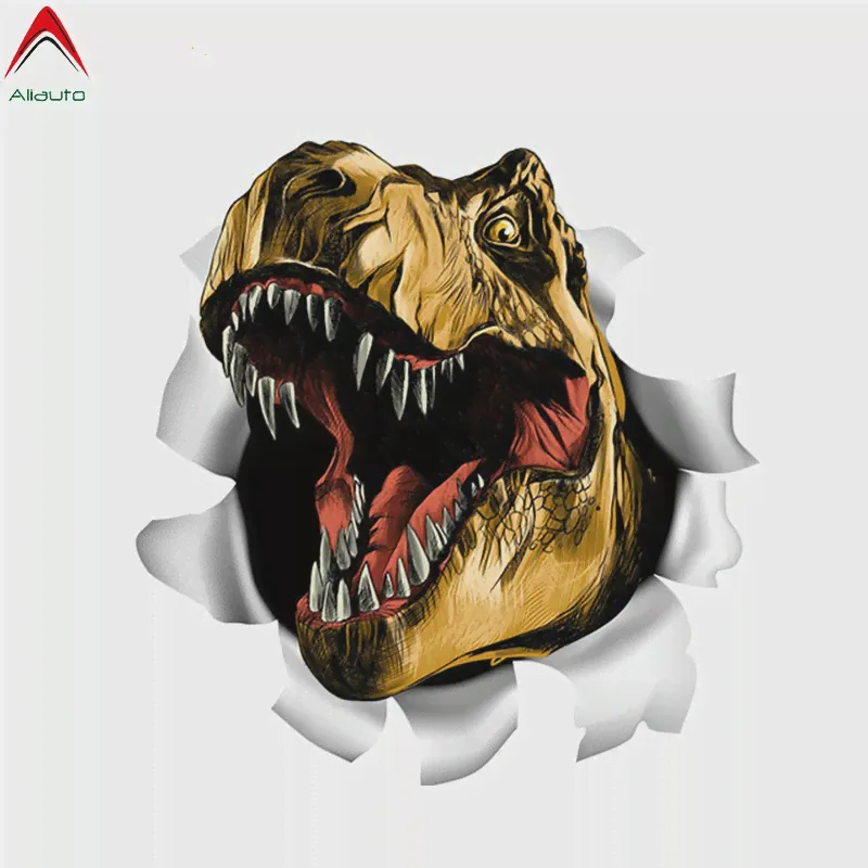 Volkrays, ужасный 3D динозавр, T-Rex, автомобильная наклейка, рваный металл, смешные автомобили, мотоциклы, аксессуары, ПВХ наклейка, 13 см * 12 см (art.: 3a38cffc47a)-0