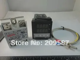 Цифровой ПИД-регулятор температуры REX-C100 + макс.40A SSR + K датчик термопары