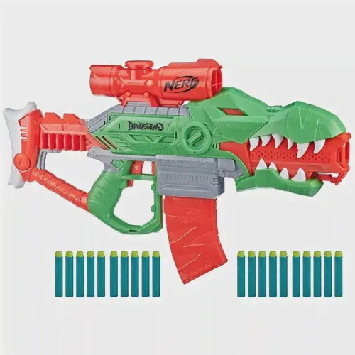 Бластер Nerf Dinosquad Rex-Rampage F0807, 71 см, зеленый/оранжевый-0