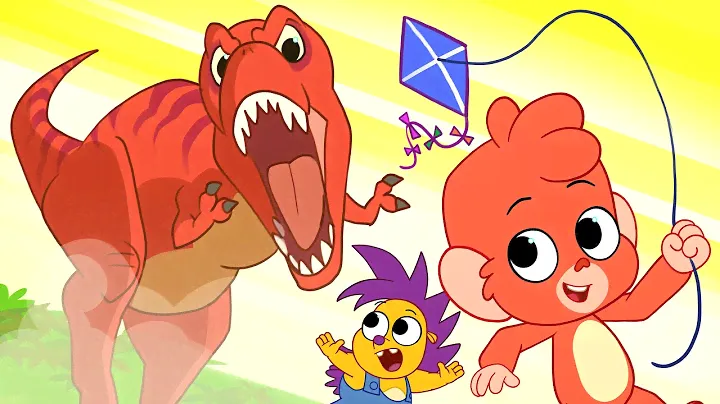 Club Baboo | Funny Dinosaur Videos | Baboo flies a Kite | Spinosaurus, TRex, Pterodactylus | Dinos