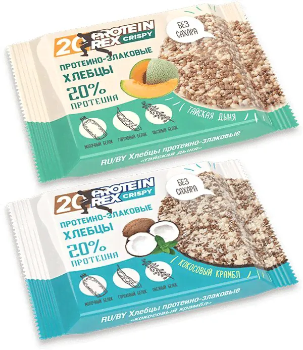 ProteinRex Crispy 55 г Протеиново-злаковые хлебцы 20% протеина-1