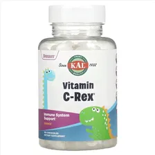 KAL, Dinosaurs,Vitamin C-Rex, витамин С, со вкусом апельсина, 100 жевательных таблеток